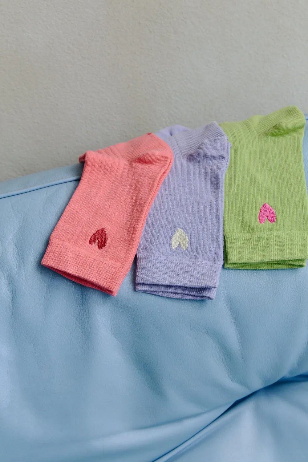 Jutelaune Bubble Gum Heart sokken one size bio katoen