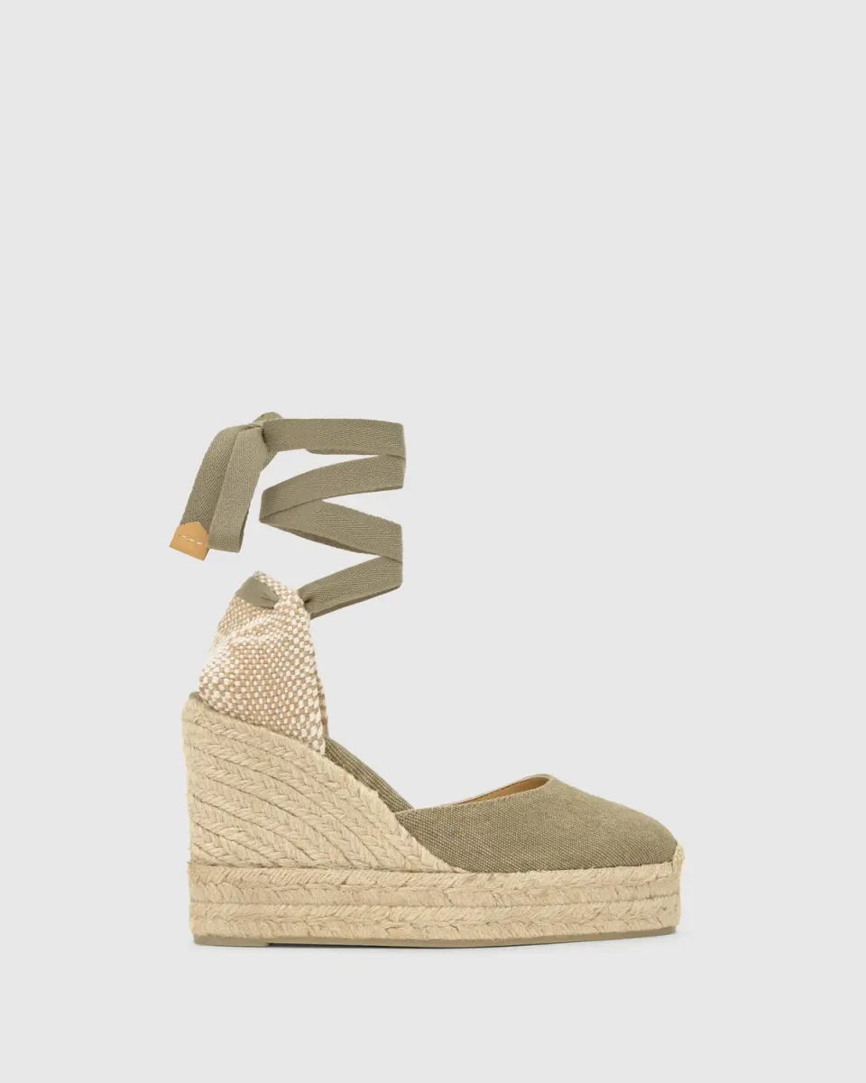 Castaner Carina 8ED/002 espadrilles groen canvas 11 cm