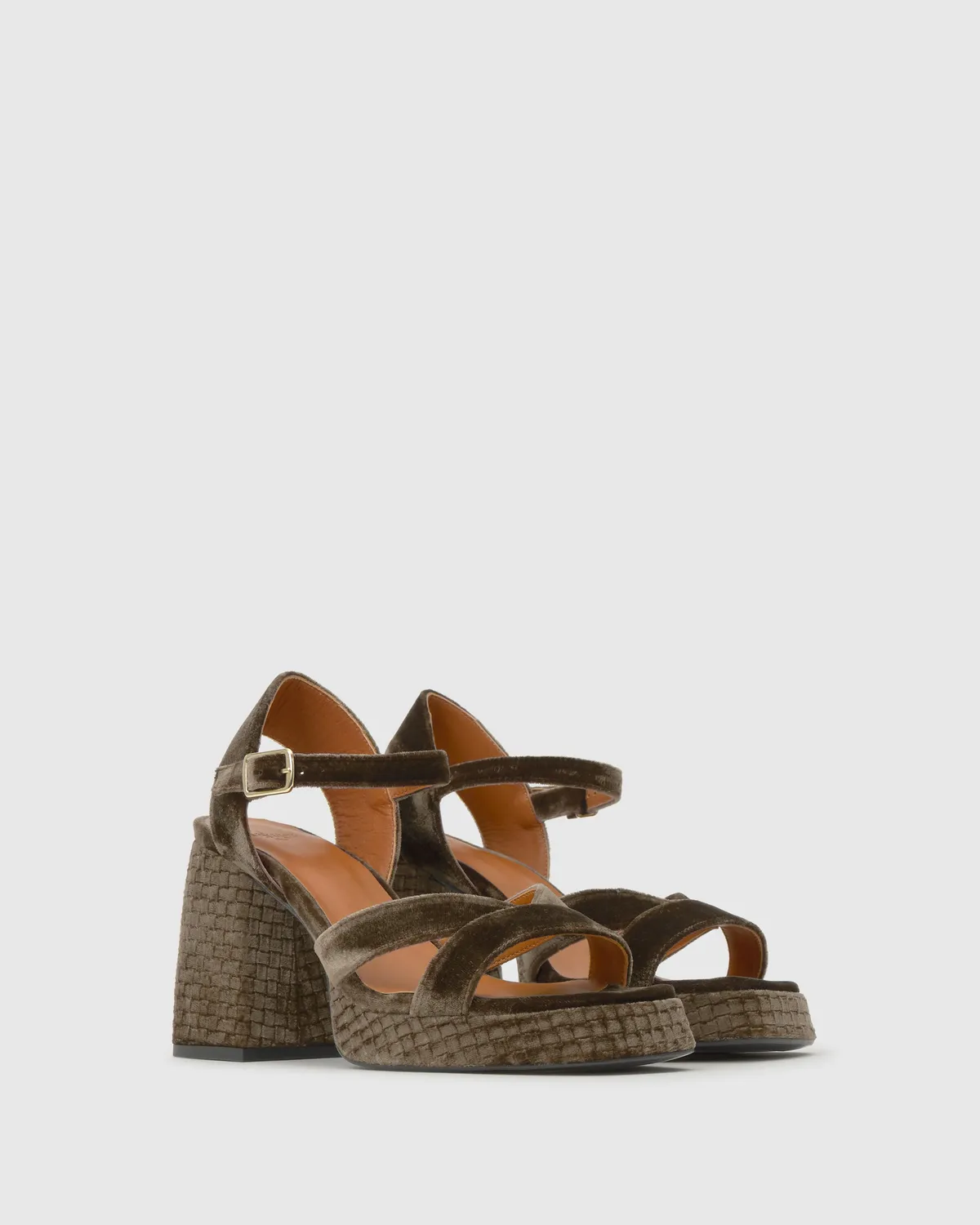 Castaner VERO/311 sandalen bruin fluweel 10cm