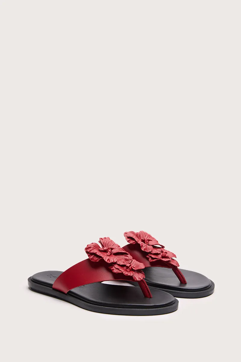 Bryan Stepwise Bari Flat Red sandalen rood leer