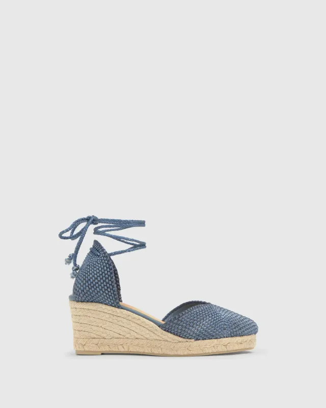 Castaner Cora 6/298 espadrilles blauw denim 7 cm