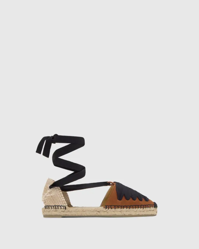 Castaner Kiva 007 espadrilles cognac – suède plat