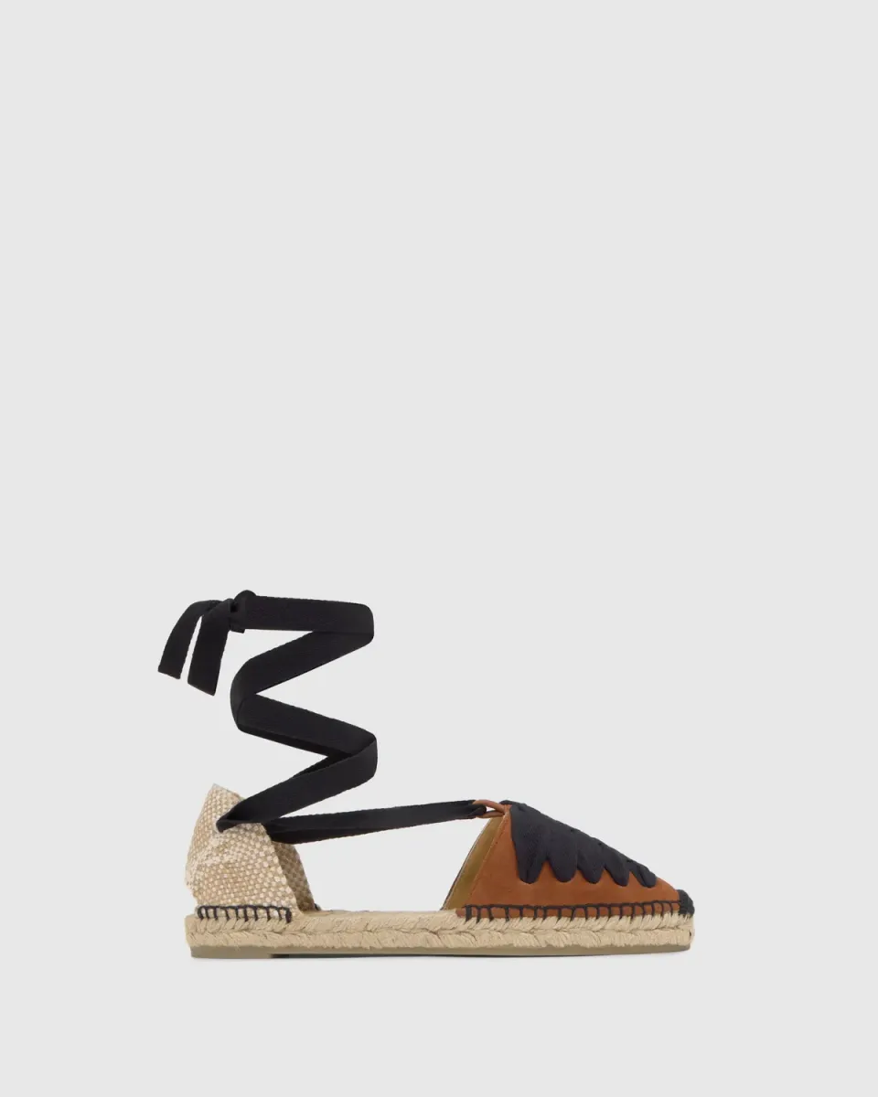 Castaner Kiva 007 espadrilles cognac – suède plat