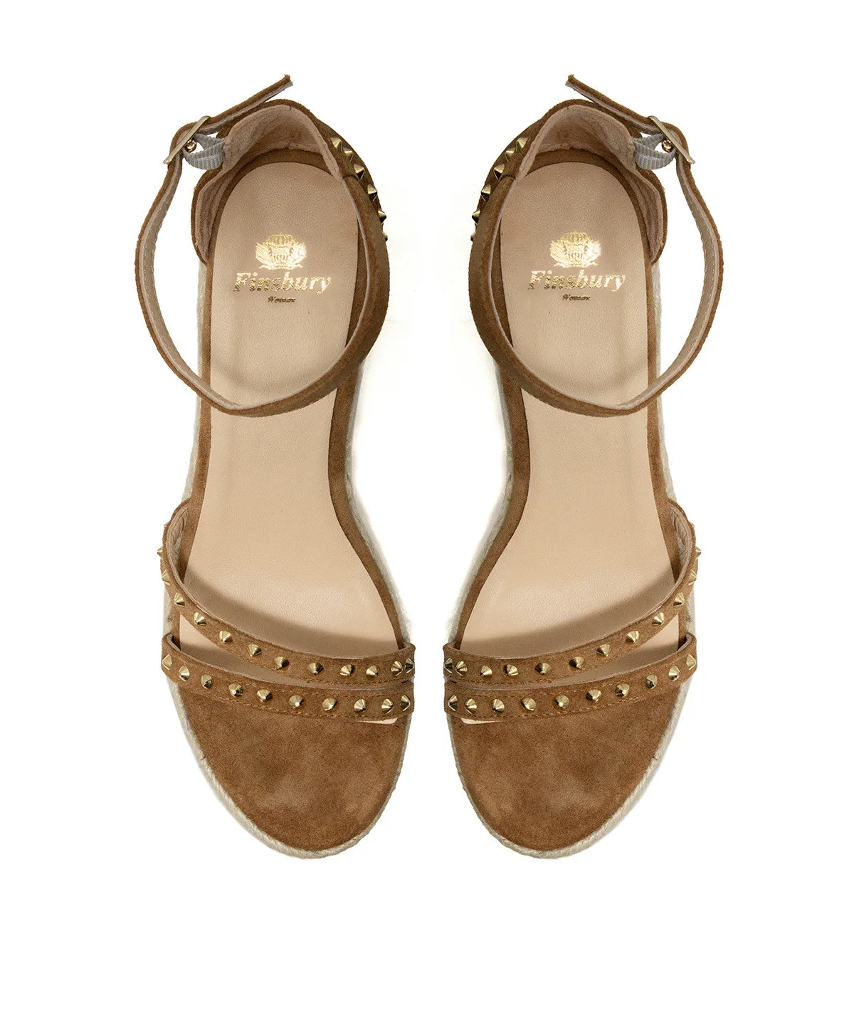 Finsbury CAMILLE Sandalen Beige Suède Sleehak