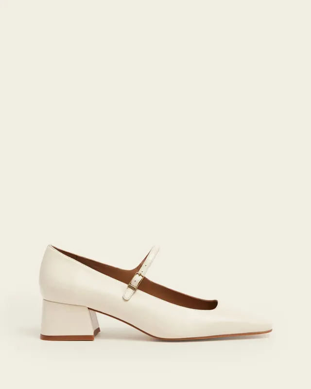 Flattered Evan Mary Jane pumps vanilla leer