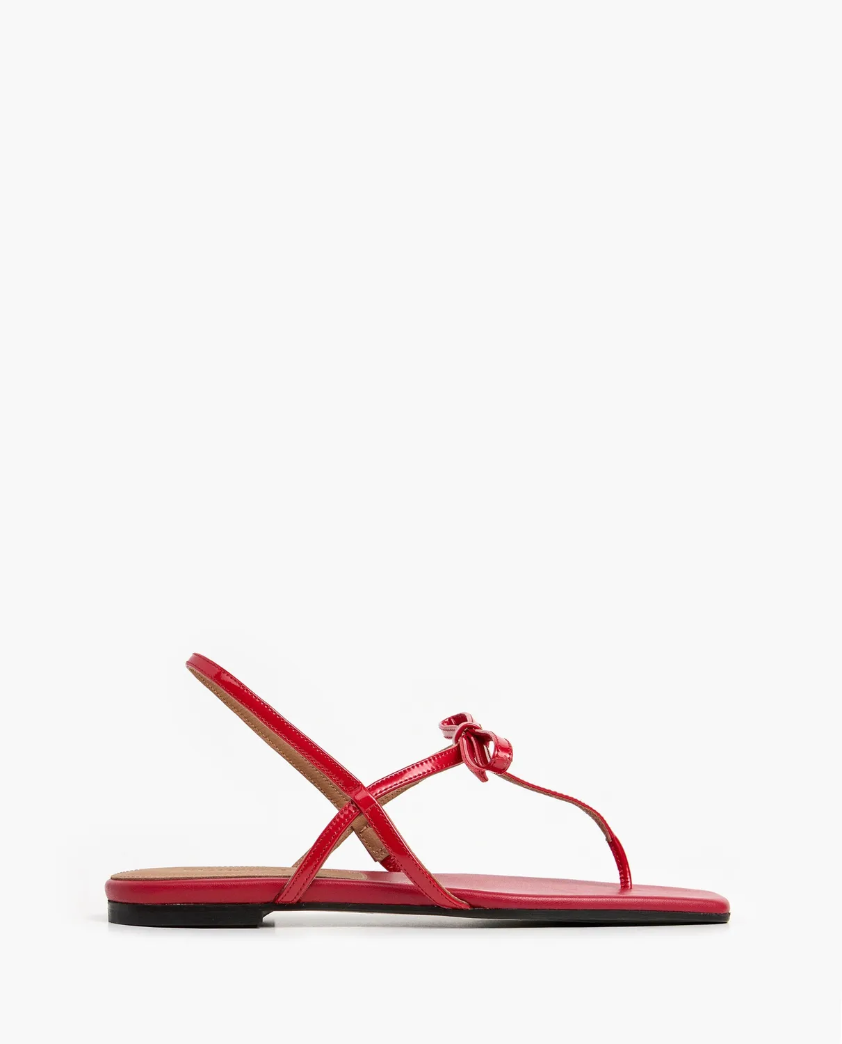 Flattered Sina sandalen cherry lakleer plat