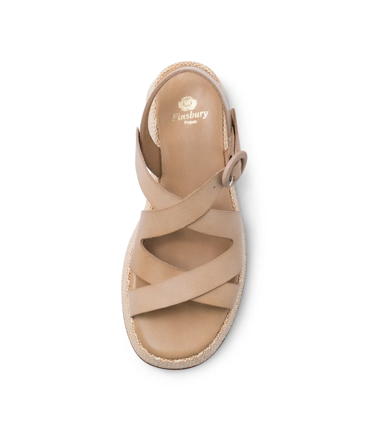 Finsbury Brigitte leren sandalen beige sleehak
