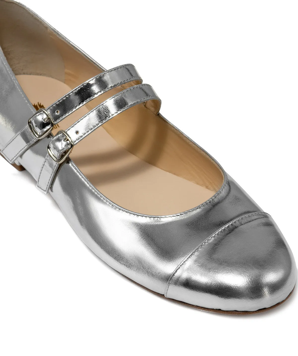 Finsbury Meredith ballerina's zilver leer