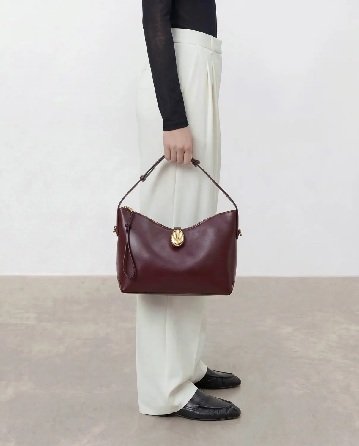 Flattered Gaia handtas bordeaux leer