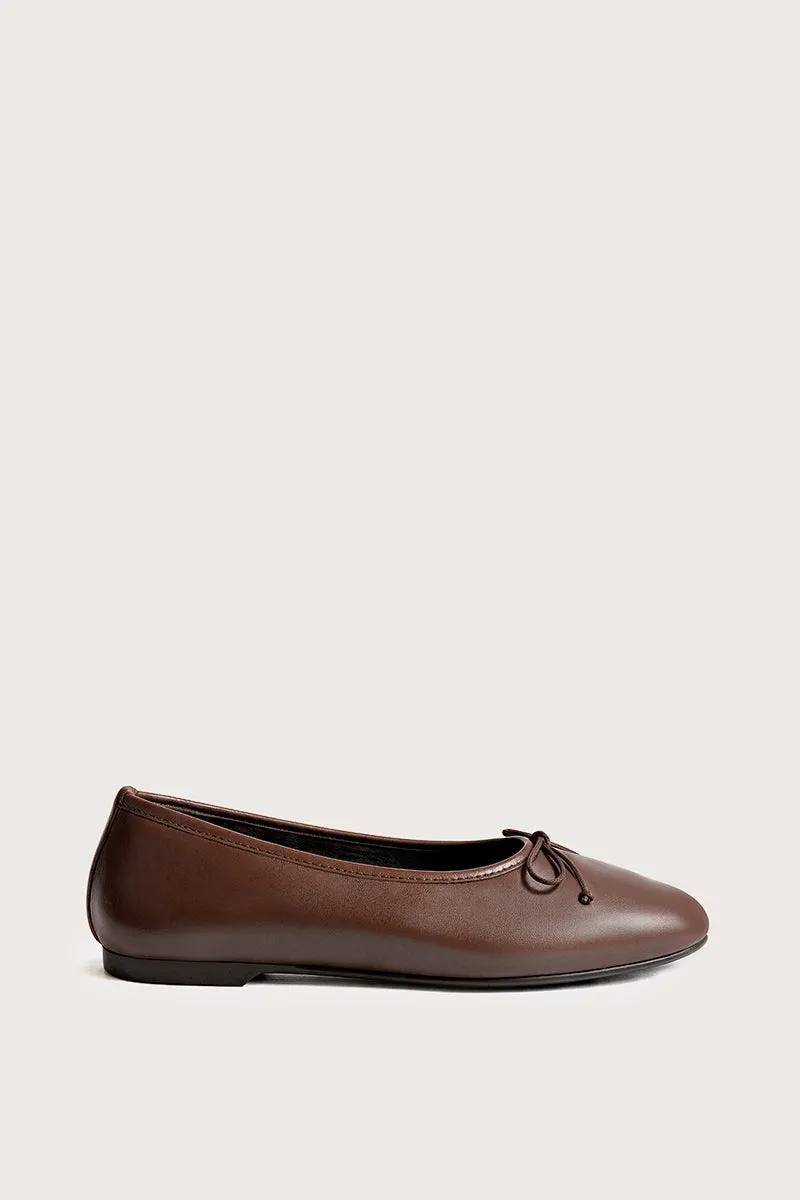 Bryan Stepwise Alessia ballerina flat brown leer