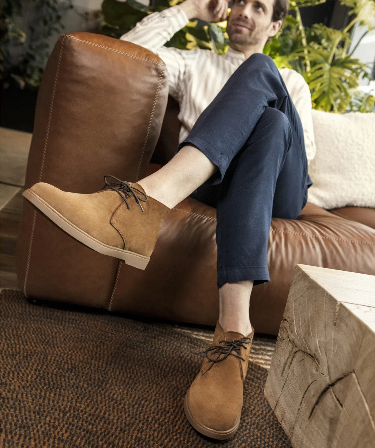 Finsbury Sahara enkellaarzen camel suede