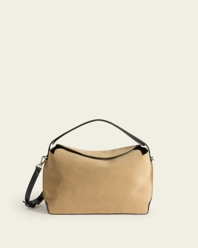 Flattered Helia handtas sand suède top-handle