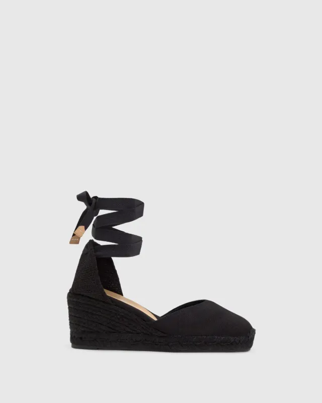 Castaner Carina C/6/001 espadrilles zwart – 7 cm sleehak