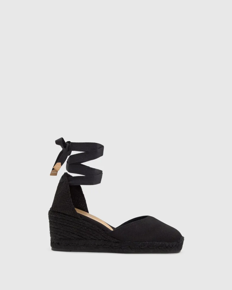 Castaner Carina C/6/001 espadrilles zwart – 7 cm sleehak