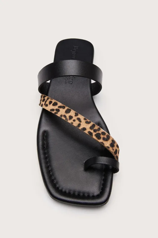 Bryan Stepwise Zoe sandalen luipaard leer plat