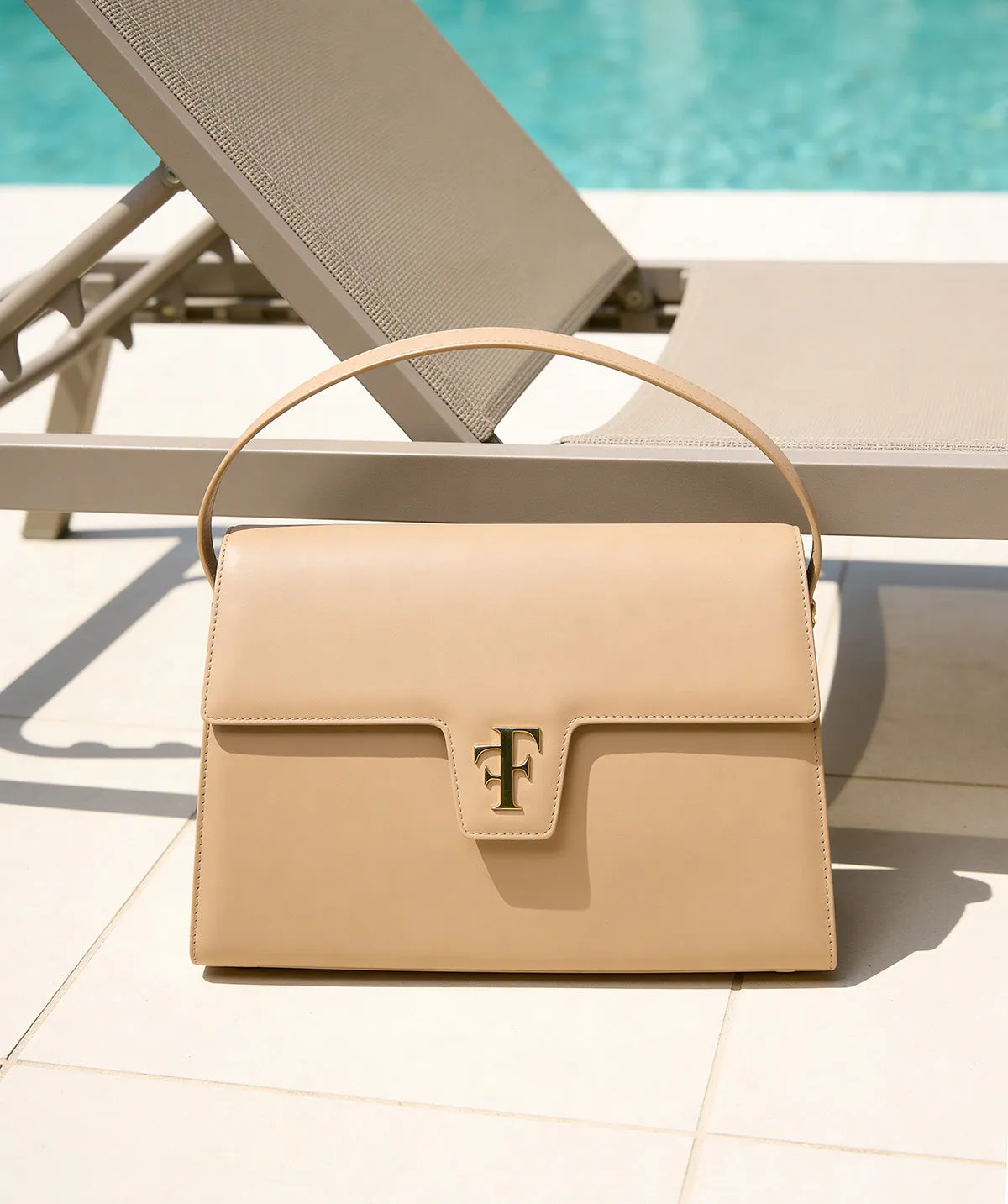 Finsbury FF35 handtas beige leer 13 inch