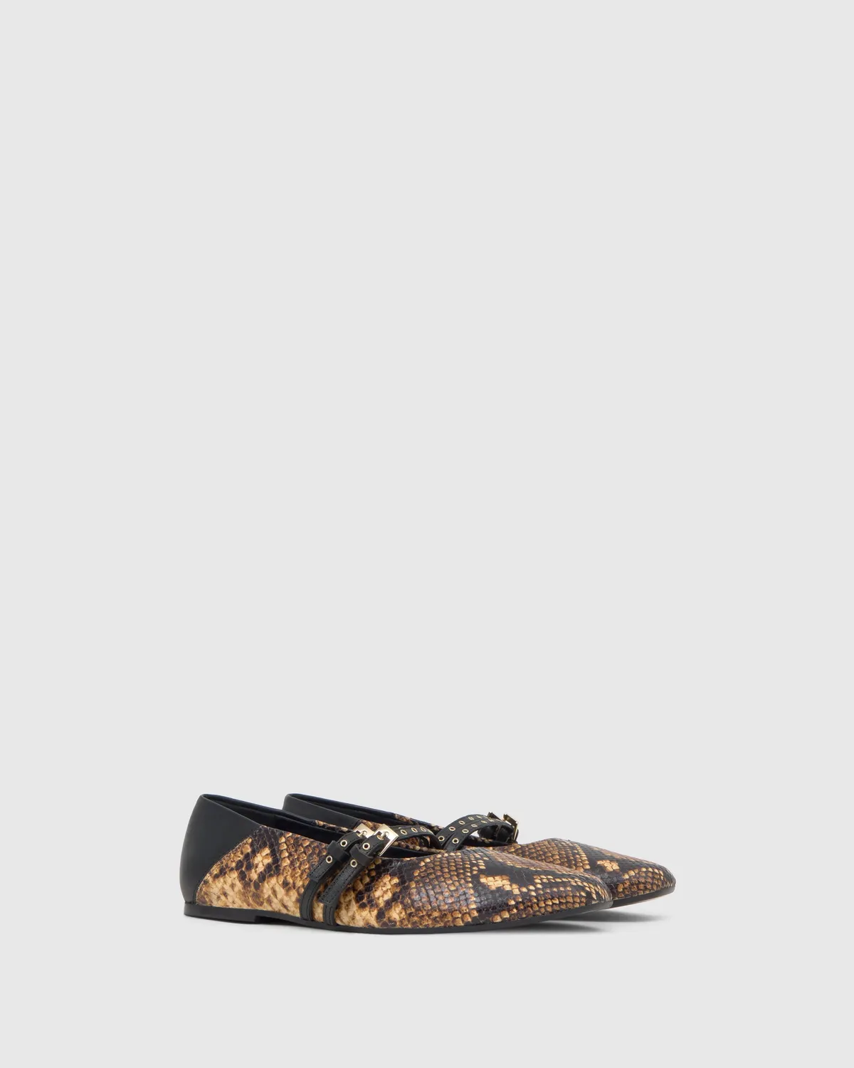 Castaner Sabina 283 ballerina's zwart beige leer