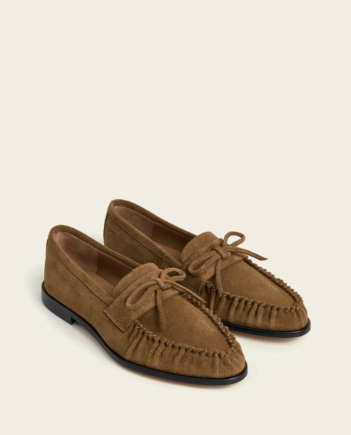 Flattered Dylan Suede loafers wet sand suede strik