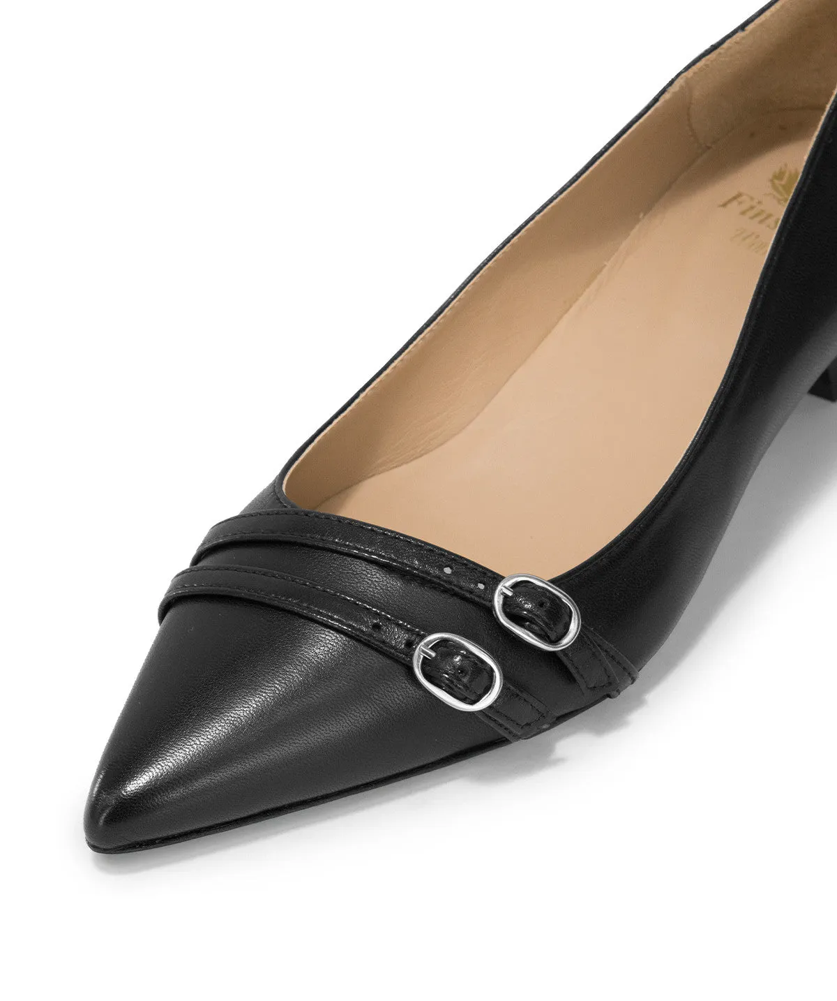 Finsbury Noemie pumps zwart leer bandjes elegante hak