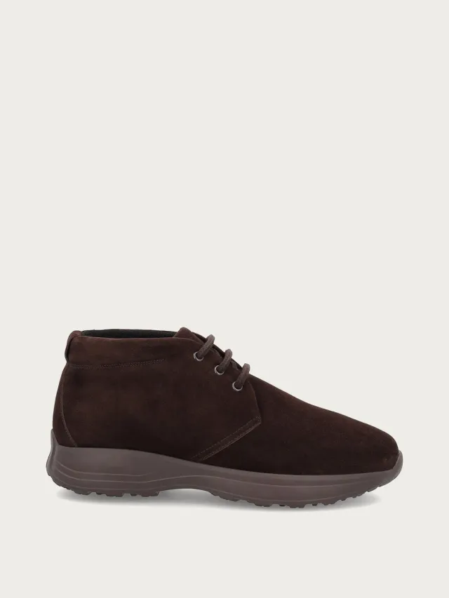Frau Comfort Tech veterboots donkerbruin suède heren