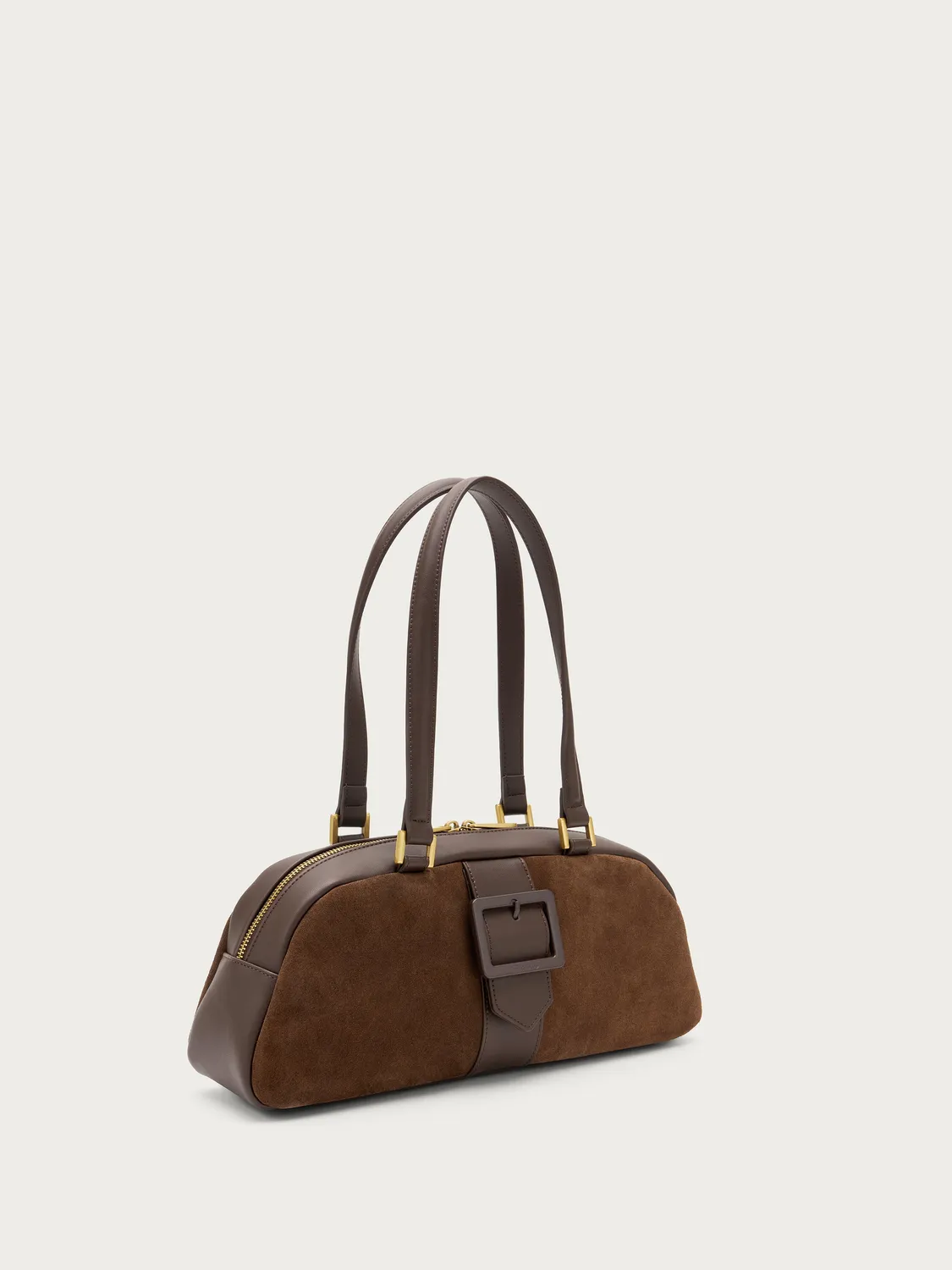 Frau schoudertas bruin suède medium baguette