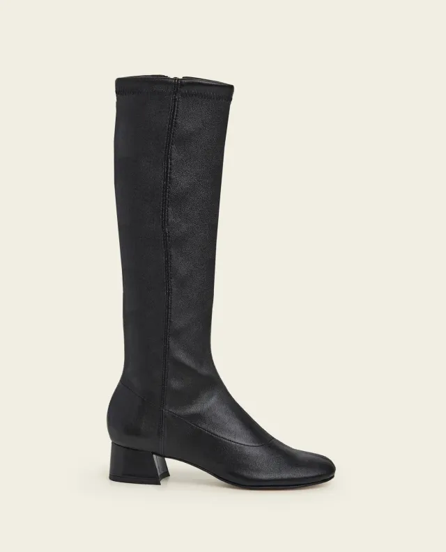 Flattered Eden laarzen zwart stretch hoge schacht