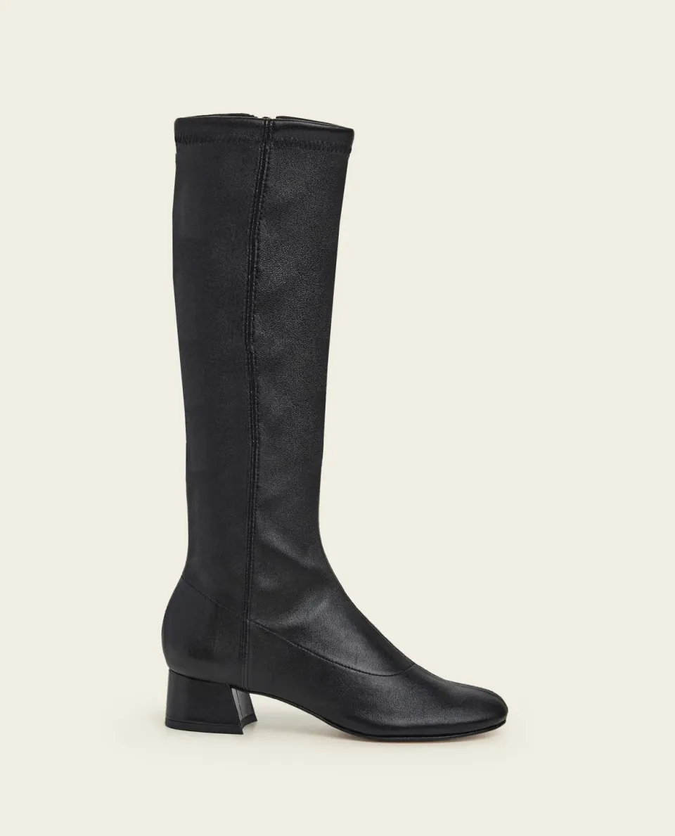 Flattered Eden laarzen zwart stretch hoge schacht
