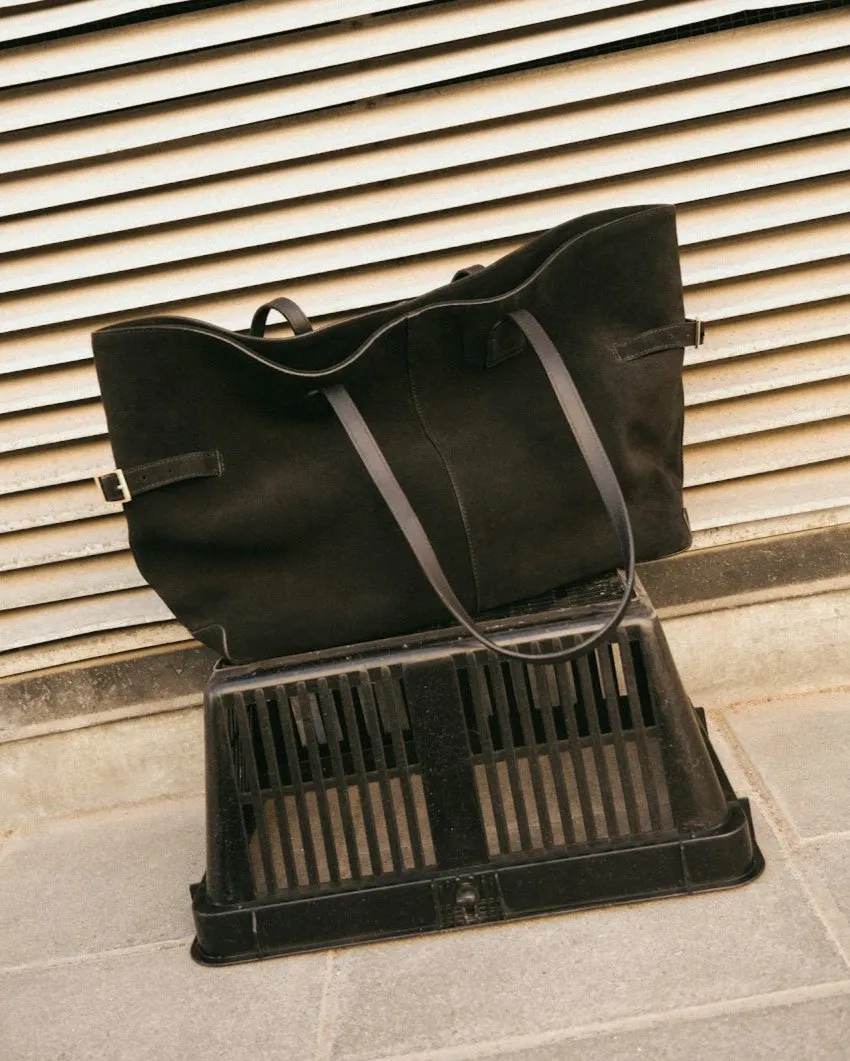Flattered Lesley shopper zwart suede groot
