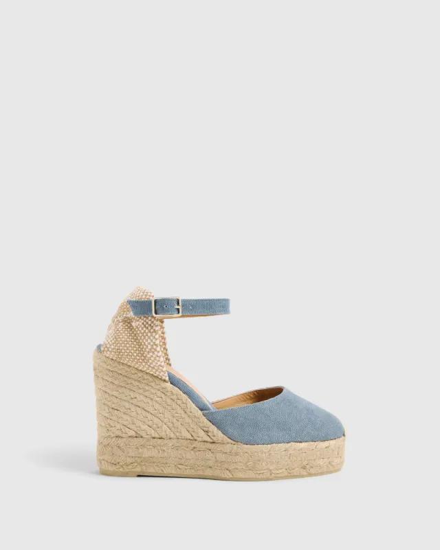 Castaner Carol 8ED/002 espadrilles blauw 11 cm sleehak