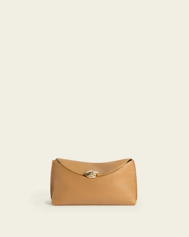 Flattered Hanna clutch cognac nerfleer