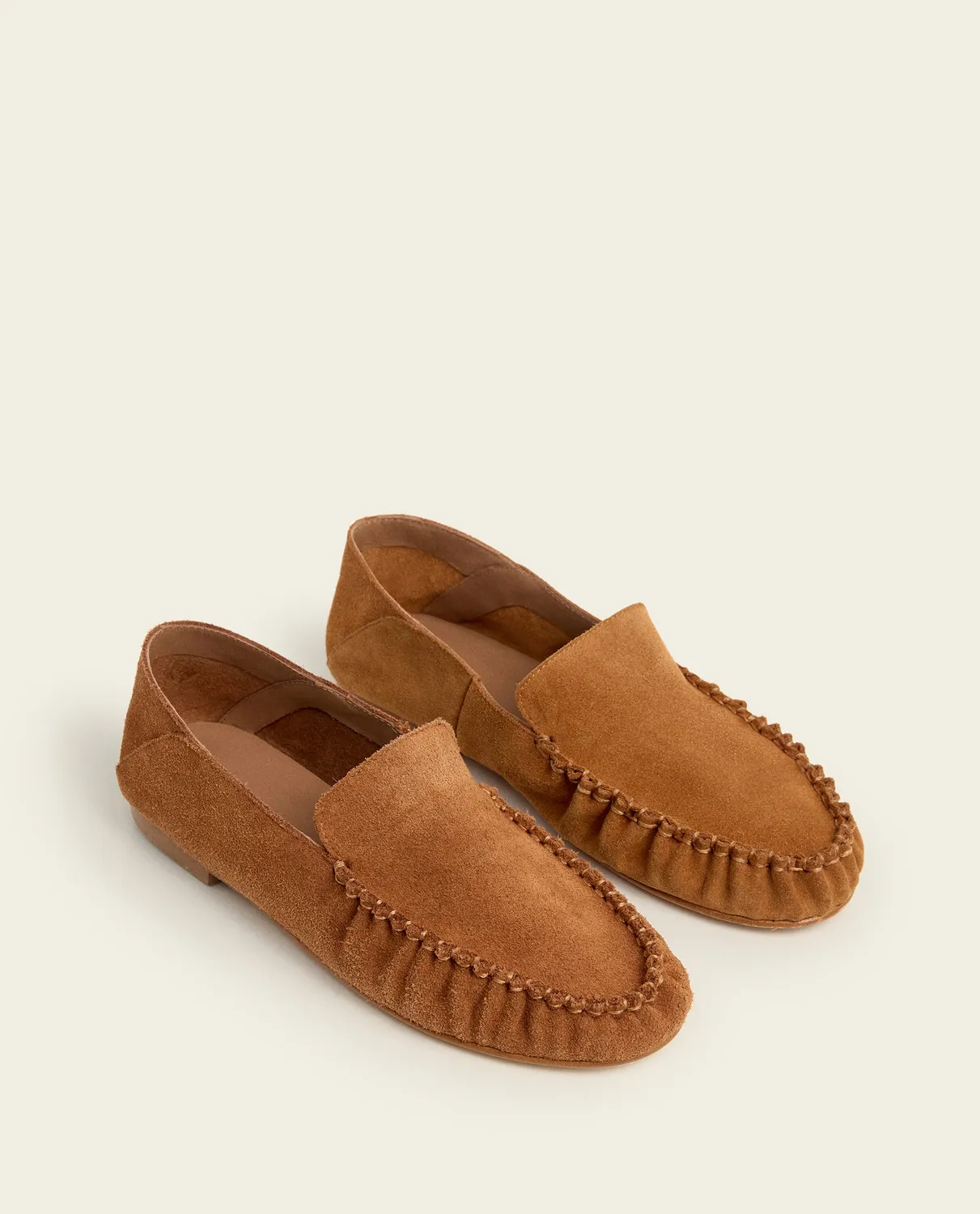 Flattered Bon Bon loafers bourbon suède plat