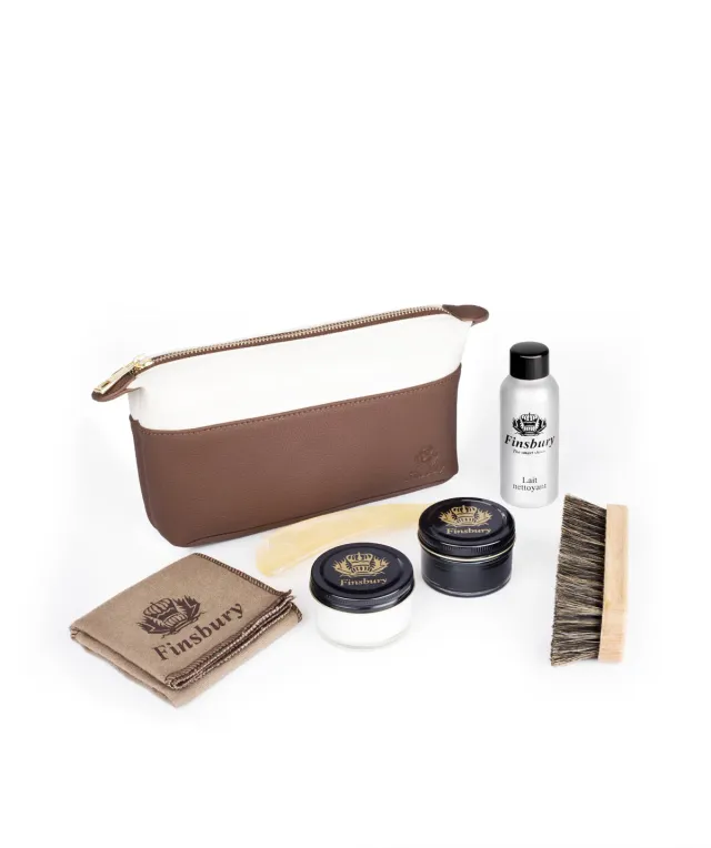 Finsbury Travel Kit schoenverzorgingsset beige bruin