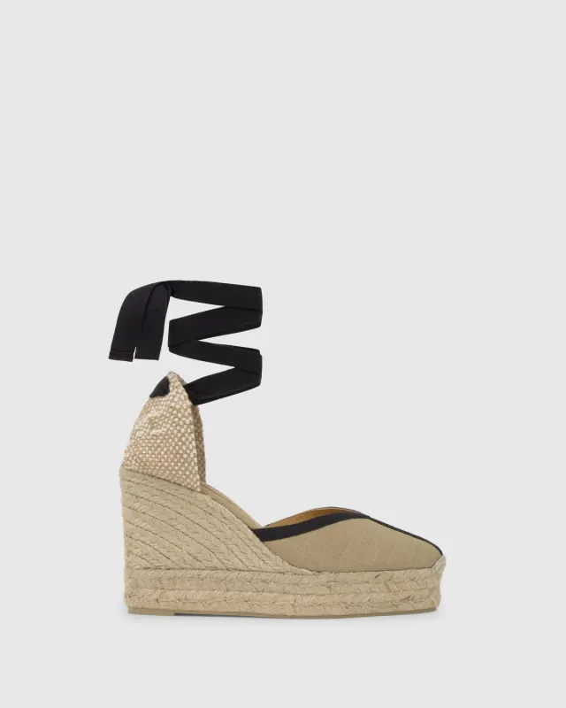 Castaner Carmen CSC/8ED/003 espadrille beige-zwart linnen