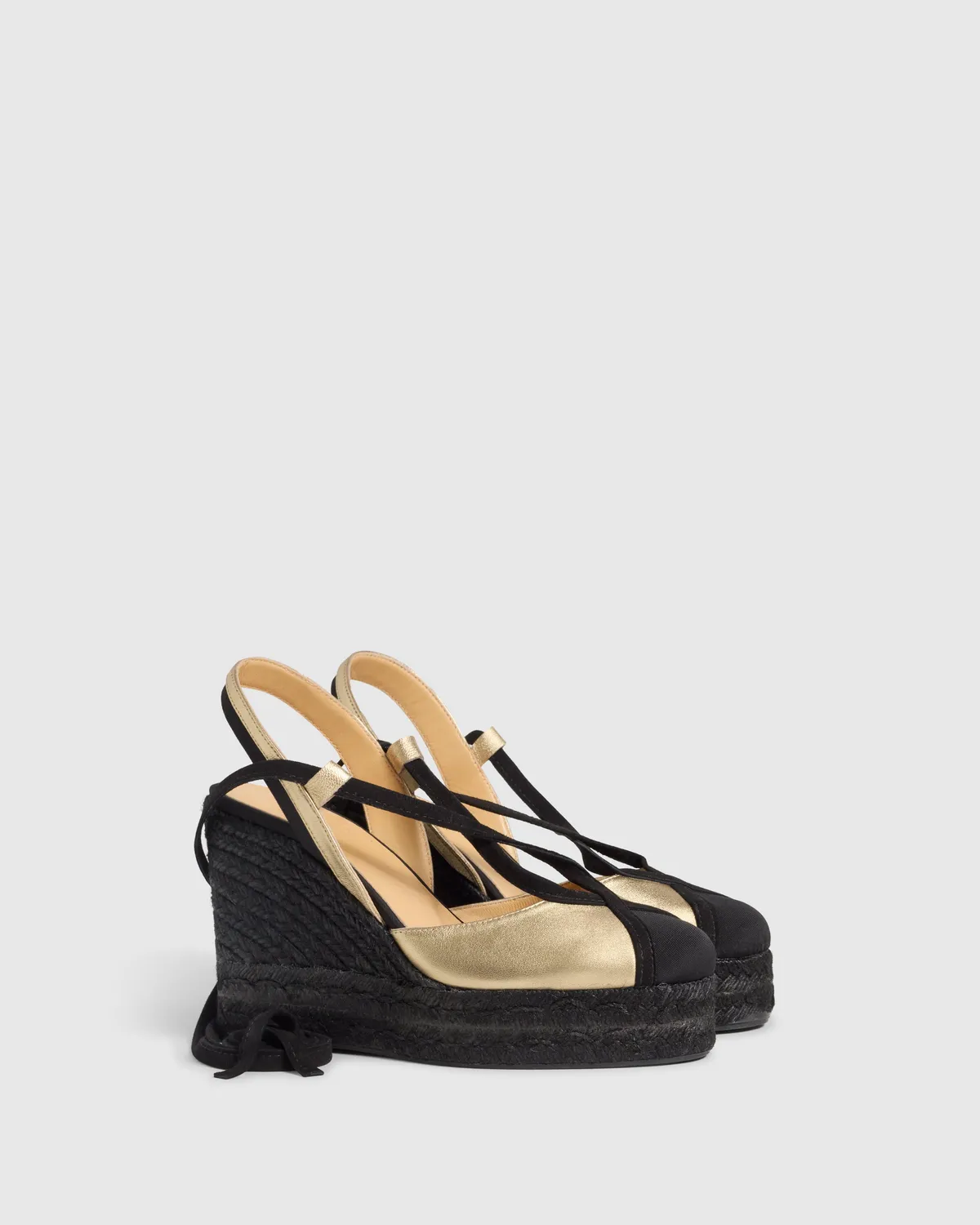 Castaner Casilda CSC/8ED/118 espadrilles zwart-goud peep-toe