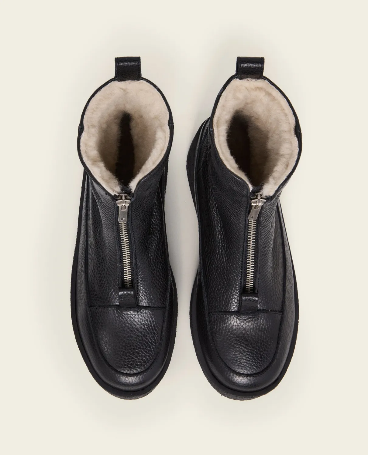 Flattered Amelia Black platte laarzen wol