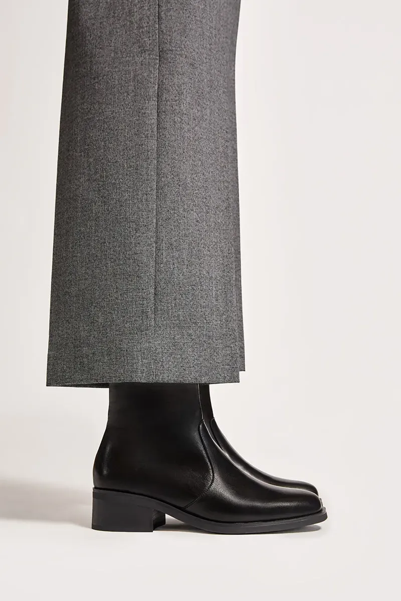 Bryan Stepwise Chester Negro chelseaboot zwart leer plat