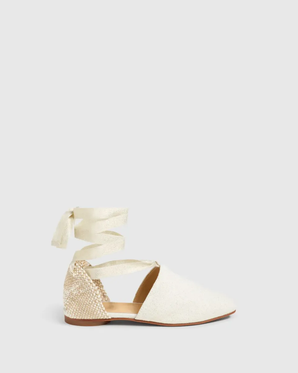 Castaner New Gala 032 ballerina wit goud linnen