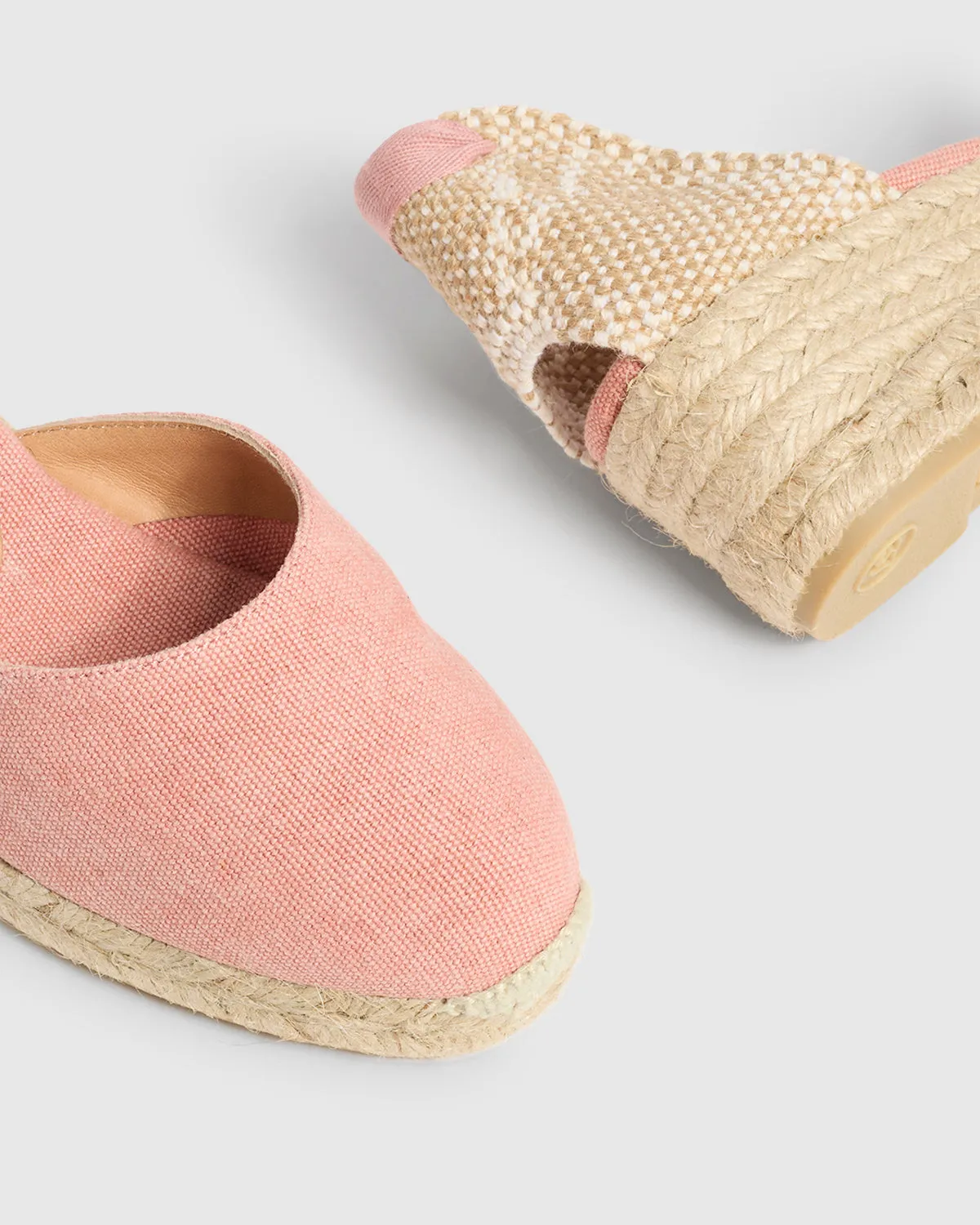 Castaner Carina/3/002 espadrilles poederroze katoen 5 cm