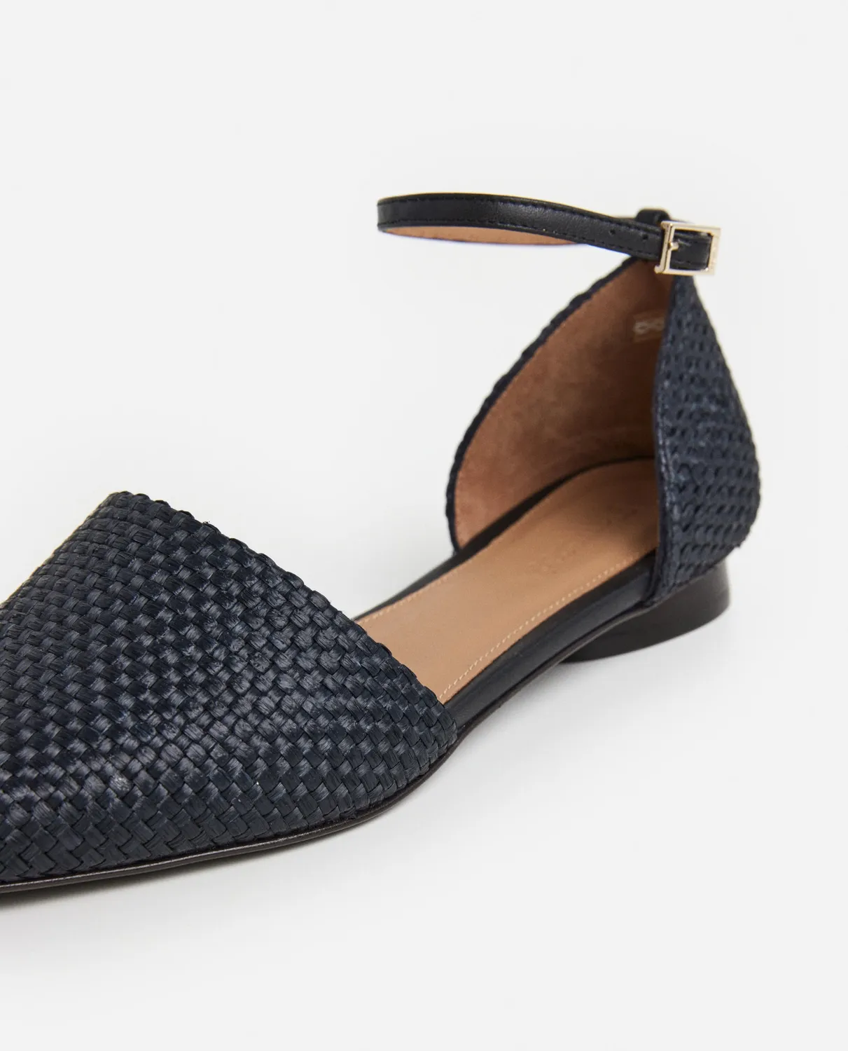 Flattered Frankie ballerina zwart weave enkelband