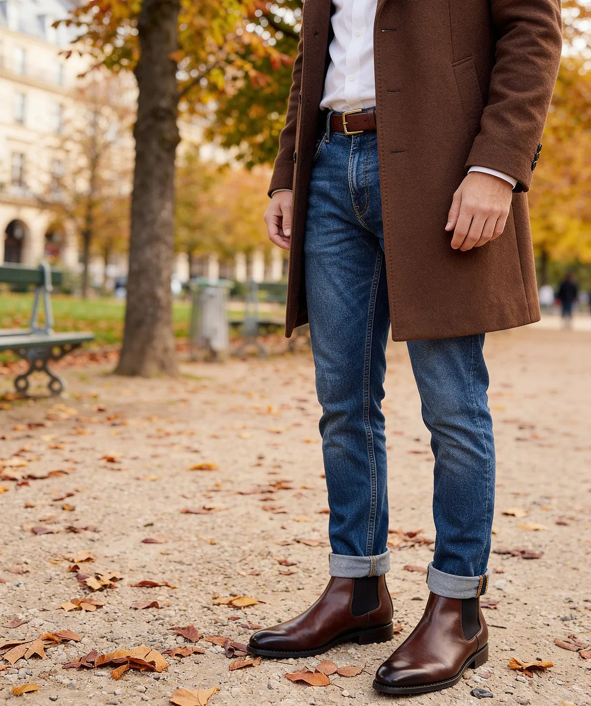 Finsbury Chelsea Walnut chelsea boots bruin leer heren