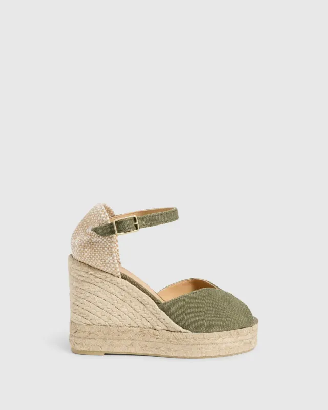 Castaner Bianca 8ED/002 sleehaksandalen olive