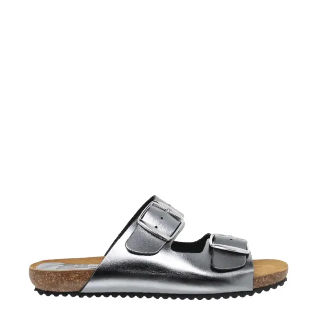 Donelli Slippers 896 slippers grijs leer verstelbaar