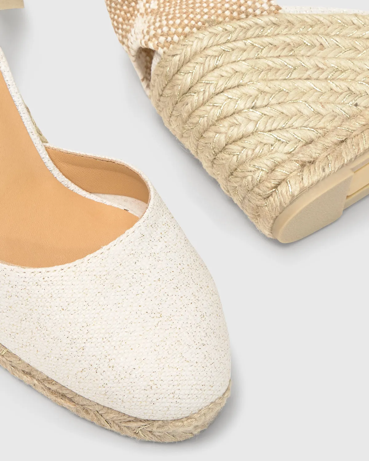 Castaner Carina 8/032 espadrilles wit-goud linnen