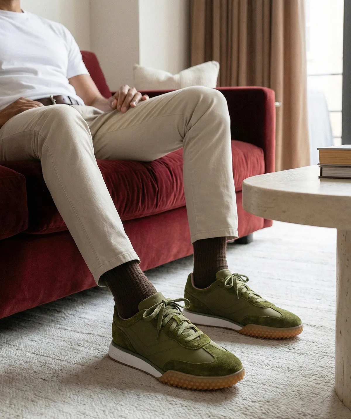 Finsbury Mathis sneaker olijfgroen canvas