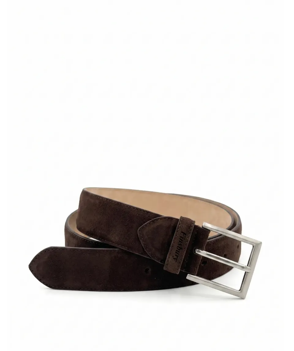 Finsbury Velvet riem bruin suède 100 cm