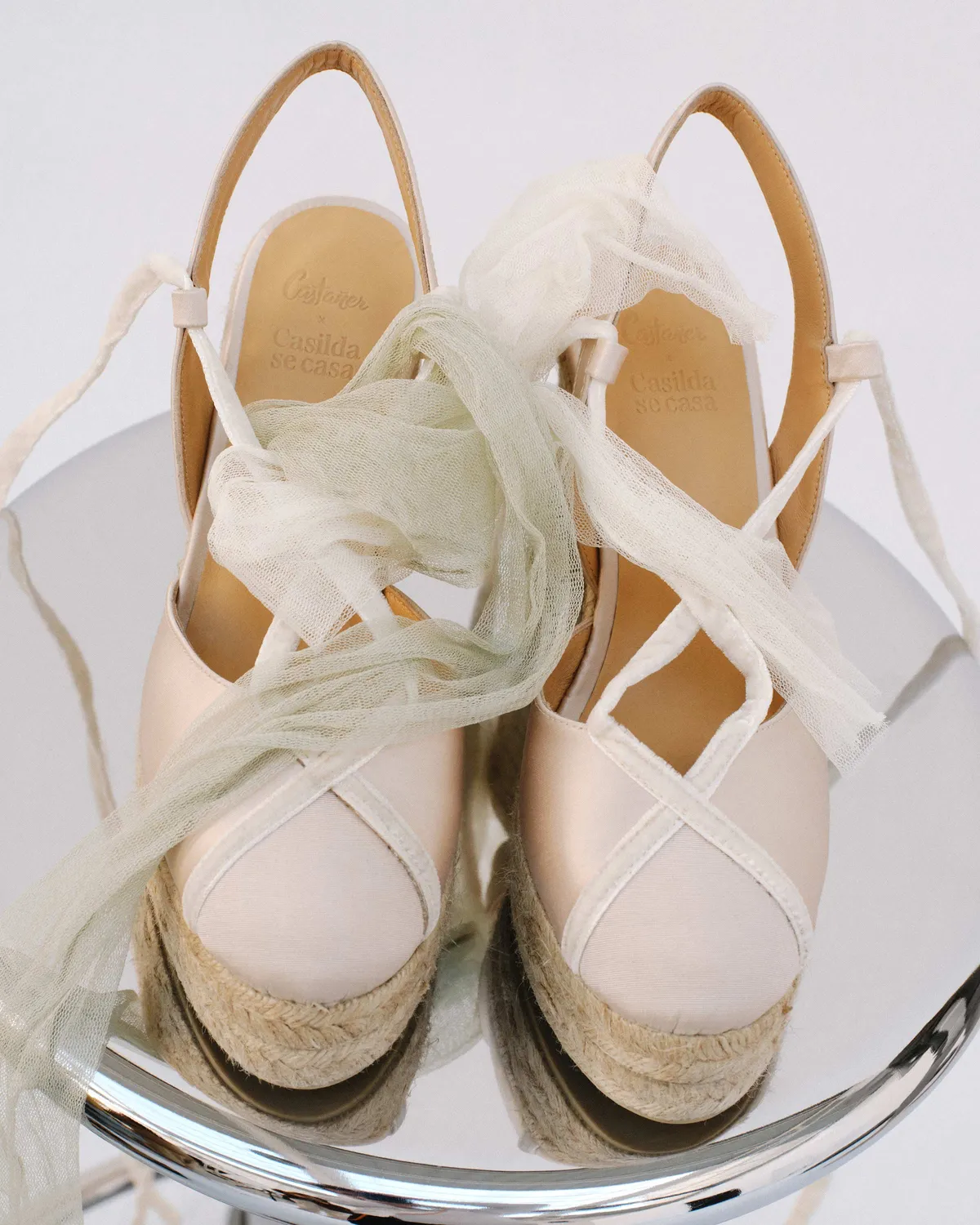 Castaner Casilda CSC/8ED/006 espadrille wit satijn