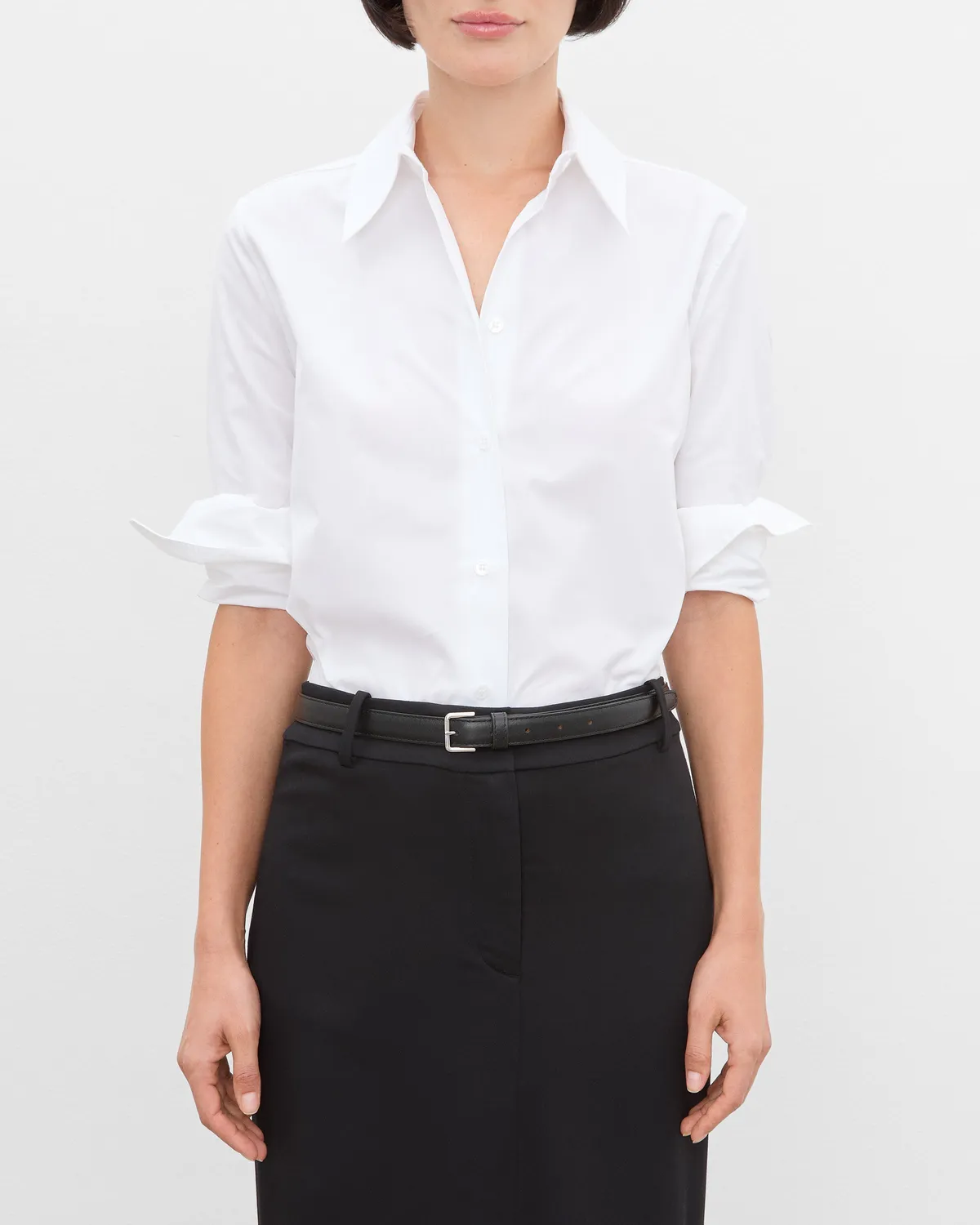 Flattered Babette riem leer zwart kalfsleer