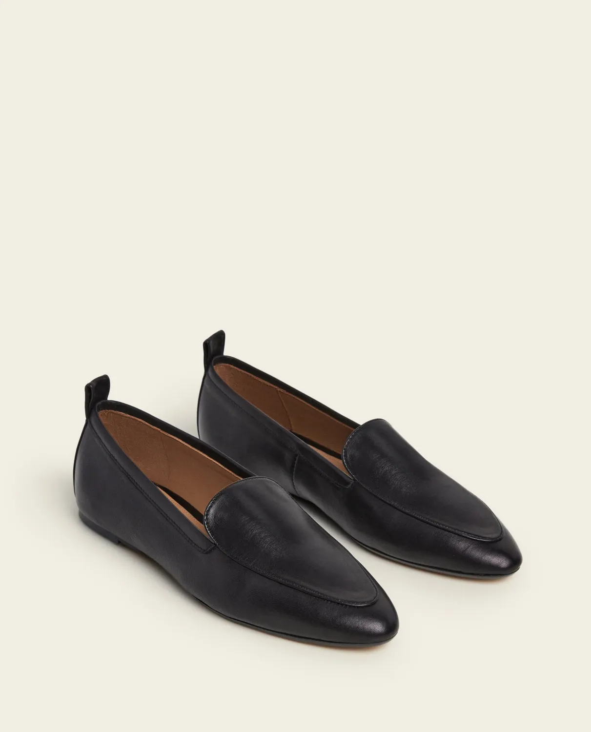 Flattered Cajsa Leather Black loafers zwart leer