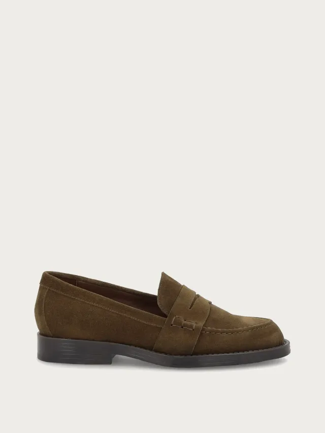Frau Verona Varsity Loafers suède groen dames