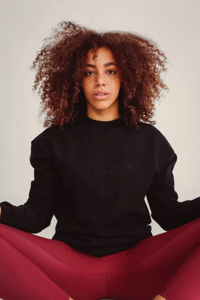 Jutelaune Black sweatshirt zwart biologisch katoen S-L